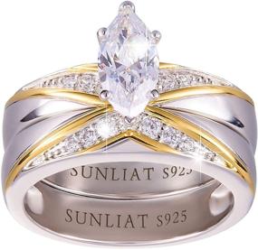 img 4 attached to SUNLIAT Engagement Sterling Simulated Anniversary Women's Jewelry for Wedding & Engagement