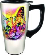 🐱 spoontiques dean russo cat travel mug: stylish & convenient for on-the-go coffee lovers логотип