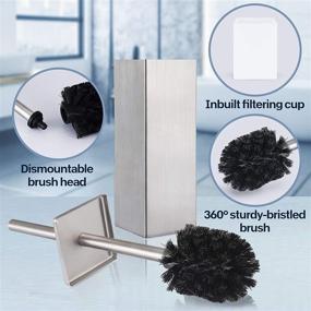 img 2 attached to 🚽 DOWRY Stainless Steel Toilet Bowl Brush and Holder: Ultimate Bathroom Storage and Deep Cleaning Solution