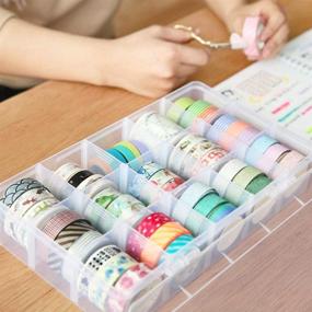 img 2 attached to 🗄️ Versatile 15-Compartment Grid Slot Plastic Storage Box: Ideal Organizer for Jewelry, Beads, Washi Tape, Art Supplies, and Stickers