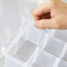 img 3 attached to 🗄️ Versatile 15-Compartment Grid Slot Plastic Storage Box: Ideal Organizer for Jewelry, Beads, Washi Tape, Art Supplies, and Stickers