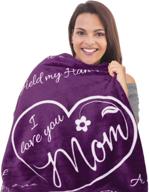 💜 i love you mom gift blanket - birthday, mother's day, or christmas presents: unique mom gifts from daughter or son - super soft throw 50"x 65" (purple) logo