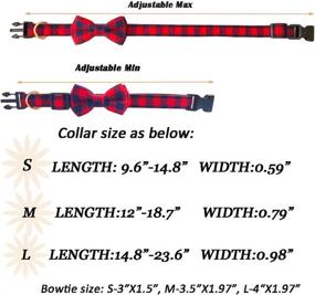 img 1 attached to WWL's Bowtie Dog Collar: Plaid, Adjustable, Comfortable, Soft PU Leather Collars for Small, Medium, and Large Dogs