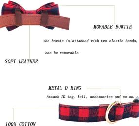 img 2 attached to WWL's Bowtie Dog Collar: Plaid, Adjustable, Comfortable, Soft PU Leather Collars for Small, Medium, and Large Dogs