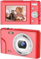 red toberto digital camera - 1080p hd vlogging lcd mini camera with 16x zoom, 36mp digital point and shoot camera video camera, ideal for kids, students, beginners, beauty face logo