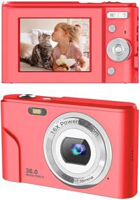 img 4 attached to Red Toberto Digital Camera - 1080P HD Vlogging LCD Mini Camera with 16X Zoom, 36MP Digital Point and Shoot Camera Video Camera, Ideal for Kids, Students, Beginners, Beauty Face