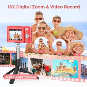 img 1 attached to Red Toberto Digital Camera - 1080P HD Vlogging LCD Mini Camera with 16X Zoom, 36MP Digital Point and Shoot Camera Video Camera, Ideal for Kids, Students, Beginners, Beauty Face