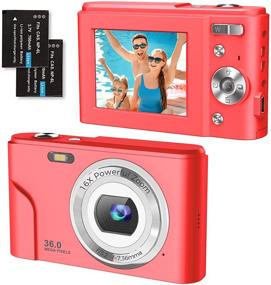 img 3 attached to Red Toberto Digital Camera - 1080P HD Vlogging LCD Mini Camera with 16X Zoom, 36MP Digital Point and Shoot Camera Video Camera, Ideal for Kids, Students, Beginners, Beauty Face