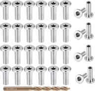 🔒 50 pack t316 stainless steel protector sleeves for 1/8" wire rope cable railing kit, wood posts, diy balustrade + free drill bit - enhanced seo logo