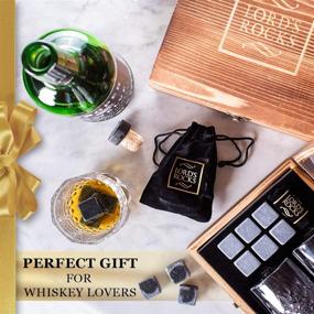 img 1 attached to 🥃 Premium Whiskey Stones Gift Set: 6 Granite Ice Stones with Shot Glasses and Elegant Wood Box - Perfect Chilling Stones for Scotch, Whiskey, Bourbon, Tequila, Vodka, Rum, Wine