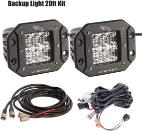 img 4 attached to 🦎 Светильники LED Lizard GO Flush Mount с комплектом проводов-2 шт., 60 Вт. Для бэкапа Bumper Mounting Light Diffused Flood Beam для грузовиков (60 Вт. Потоп - Flush Mount, проводка 20 футов)