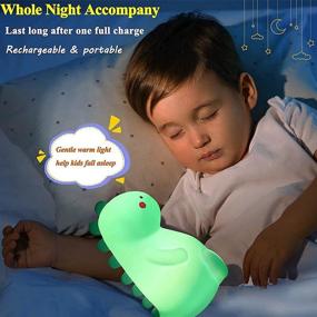 img 2 attached to DQMOON Dinosaur Night Light: Rechargeable Sensor Lamp with Color Changing for Boys Toddlers - Ideal for Bedroom, Cute Room Decor & Dinosaur Gifts