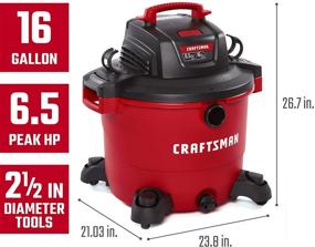img 3 attached to 🧹 CRAFTSMAN CMXEVBE17595 16 Gallon Wet/Dry Vac: Powerful Heavy-Duty Shop Vacuum with Attachments for Versatile Cleaning