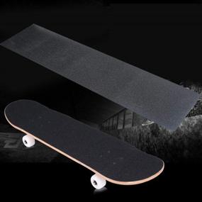 img 2 attached to 🔧 ZUEXT 11x44 Grip Tape Sheet: Bubble-Free, Waterproof Black Scooter Griptape for Skateboards, Longboards, Rollerboards, and More!