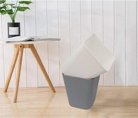 img 2 attached to 🗑️ Feiupe 1.6 Gallon Compact Trash Can Set for Kitchen, Office, Bathroom - Pack of 2, White and Gray