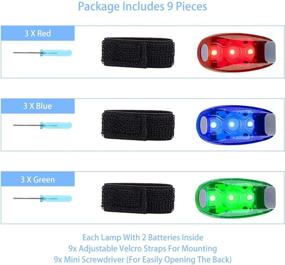 img 1 attached to 🚴 9-Pack LED Safety Light - High Visibility Strobe Running Lights for Bicycles, Walking, etc. - Clip-On Running Lights for Clothes, Wrist, Bike, or Anywhere (Red/Blue/Green)