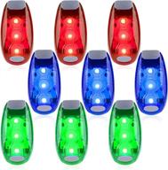 🚴 9-pack led safety light - high visibility strobe running lights for bicycles, walking, etc. - clip-on running lights for clothes, wrist, bike, or anywhere (red/blue/green) logo