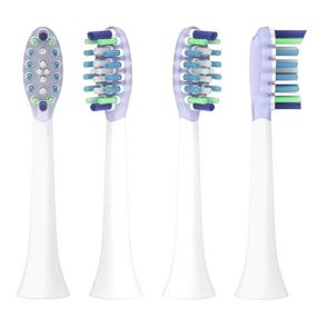 img 2 attached to 🪥 Plackers Premium Sonic Anti-Plaque Replacement Brush Heads - 1 Year Supply, Blue (4 Count) - Compatible with Philips Sonicare Click-On Electric Toothbrushes