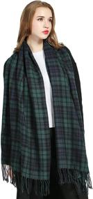 img 2 attached to Luxina Tartan Blanket Winter Pashmina Women's Accessories