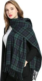 img 3 attached to Luxina Tartan Blanket Winter Pashmina Women's Accessories