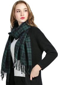 img 1 attached to Luxina Tartan Blanket Winter Pashmina Women's Accessories