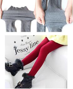 img 2 attached to 👧 Tengo Girls Winter Thick Leggings: Fleece Lined Warm Kids Pants