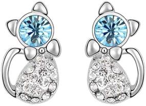 img 4 attached to 💎 Birthstone Swarovski Zirconia Classic Earrings - Perfect Jewelry for Girls