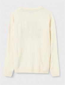 img 2 attached to 🍀 Emerald Shamrock Cream Knit Kids Jumper