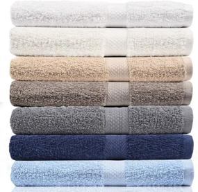 img 1 attached to 🛁 Premium CrystalTowels 7-Pack: Extra-Absorbent 100% Cotton Bath Towels - 27"x52" for Optimal Drying