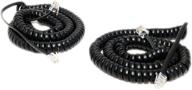 📞 imbaprice black coiled telephone phone handset cable cord, coiled length 3 to 12 feet uncoiled (pack of 2) - value pack logo