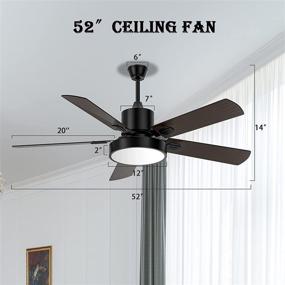 img 3 attached to Modern Ceiling Fan with Lights, 52-inch Reversible DC Motor - Black | Ideal for Company Office, Living Room, Bedroom, Dining Room | Indoor Ceiling Fans by Obabala Company