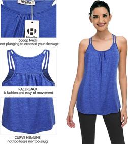 img 2 attached to Hibelle Womens Scoop Neck Racerback Yoga 🔥 Tank Top: Stylish & Sweat-wicking Workout Wear for Women