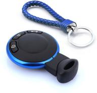 thor-ind aluminum remote control key ring wiith keychain protective ring replacement key fob ring rim trim cover car key decoration accessories for bmw mini cooper jcw r55 r56 r57 r58 r59 r60 (blue) logo