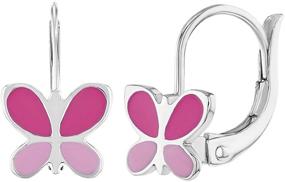 img 4 attached to 🦋 Girls' Jewelry: Sterling Silver Enamel Butterfly Earrings – Enhance SEO