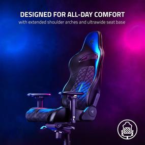 img 3 attached to 🎮 Enhanced Gaming Comfort with Razer Enki Chair - Lumbar Support - Density-Optimized Cushions - Dual-Textured, Eco-Friendly Leather - Reactive Seat Tilt &amp; 152-Degree Recline - Black