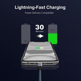 img 3 attached to 🔌 10FT 2 Упаковки USB C в кабель Lightning, сертифицированный MFi Быстрая зарядка iPhone Sync Nylon оплетенный кабель зарядки Type C - совместим с iPhone 13/13 Mini/13 Pro Max/12/12 Pro Max/11/11 Pro/11 Pro Max/XS/XS MAX - 20W