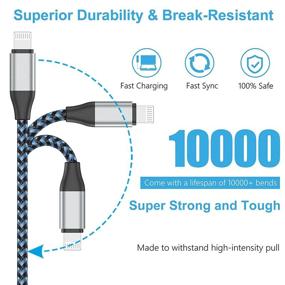 img 2 attached to 🔌 10FT 2 Упаковки USB C в кабель Lightning, сертифицированный MFi Быстрая зарядка iPhone Sync Nylon оплетенный кабель зарядки Type C - совместим с iPhone 13/13 Mini/13 Pro Max/12/12 Pro Max/11/11 Pro/11 Pro Max/XS/XS MAX - 20W