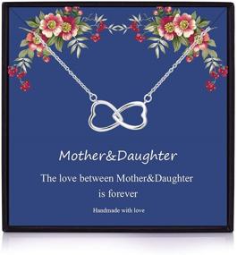 img 4 attached to 👩 Mother Daughter Necklace with CZ Heart Pendants - Perfect Gifts for Mother's Day - Mom and Daughter Matching Necklaces...