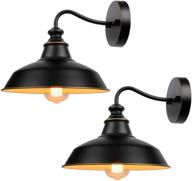 🏭 vintage industrial gooseneck wall sconces, indoor and outdoor lighting fixtures, farmhouse bathroom vanity, bedroom, living room, kitchen, porch lights (2-pack) логотип