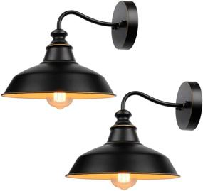 img 4 attached to 🏭 Vintage Industrial Gooseneck Wall Sconces, Indoor and Outdoor Lighting Fixtures, Farmhouse Bathroom Vanity, Bedroom, Living Room, Kitchen, Porch Lights (2-Pack)