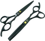 💇 professional 6 inch barber hair cutting scissors kit set - salon hair cutting thinning shears, haircut scissors with razor edge - for adults, men, women, and kids logo