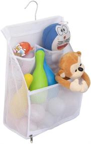 img 4 attached to ALYER Hanging Mesh Bath Toy Organizer Bag: Convenient Shower Storage Solution with Sturdy Hanger (White)