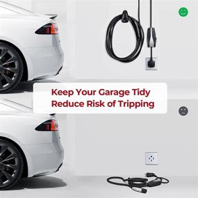 img 2 attached to 🔌 BougeRV Tesla Charging Cable Organizer: Wall Mount Connector Holder for Model 3 Model X Model S Model Y Gen 1&amp;2 Standard Mobile Charger - Charger Cable Holder with Chassis Bracket