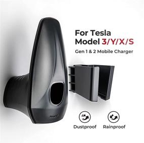 img 3 attached to 🔌 BougeRV Tesla Charging Cable Organizer: Wall Mount Connector Holder for Model 3 Model X Model S Model Y Gen 1&amp;2 Standard Mobile Charger - Charger Cable Holder with Chassis Bracket