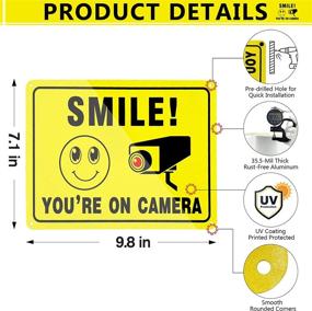 img 3 attached to WZTHGA 2 Pack Smile Your On Camera Signs- 9