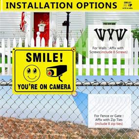 img 2 attached to WZTHGA 2 Pack Smile Your On Camera Signs- 9