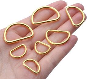 img 1 attached to 🔗 BronaGrand 100pcs Multi-Purpose Metal D Rings: Versatile Hardware for DIY Bags, Pet Collars, and More - Gold, 1/2 inch, 3/4 inch, and 1 inch options!