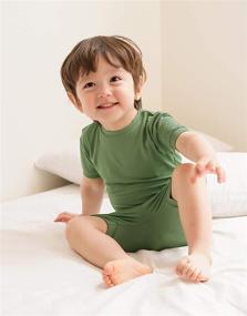 img 3 attached to VAENAIT BABY Viscose Toddler Pajama Set - Short Soft Shirring Cool Sleepwear for Boys and Girls, Ages 12M-12Y - 2pcs Set