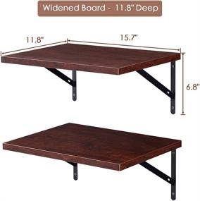 img 2 attached to 🔖 Walnut Brown Floating Shelves by SUPERJARE - Set of 2 Wide Display Ledges with Large Storage for Room/ Kitchen/ Office