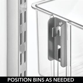 img 1 attached to 🗄️ mDesign Clear Plastic Wall Mount Bins with Metal Hanging Bar - Adjustable Bins for Closet Organization - Ideal for Storing Belts, Leggings, Shoes, Purses, Scarves - Set of 3 Bins (5 inch)